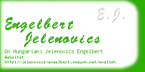 engelbert jelenovics business card